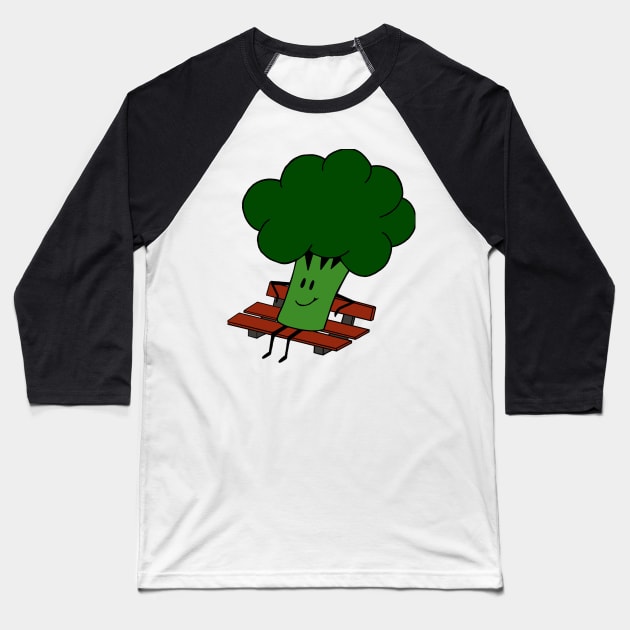 Relaxing Broccoli Baseball T-Shirt by latebirdmerch